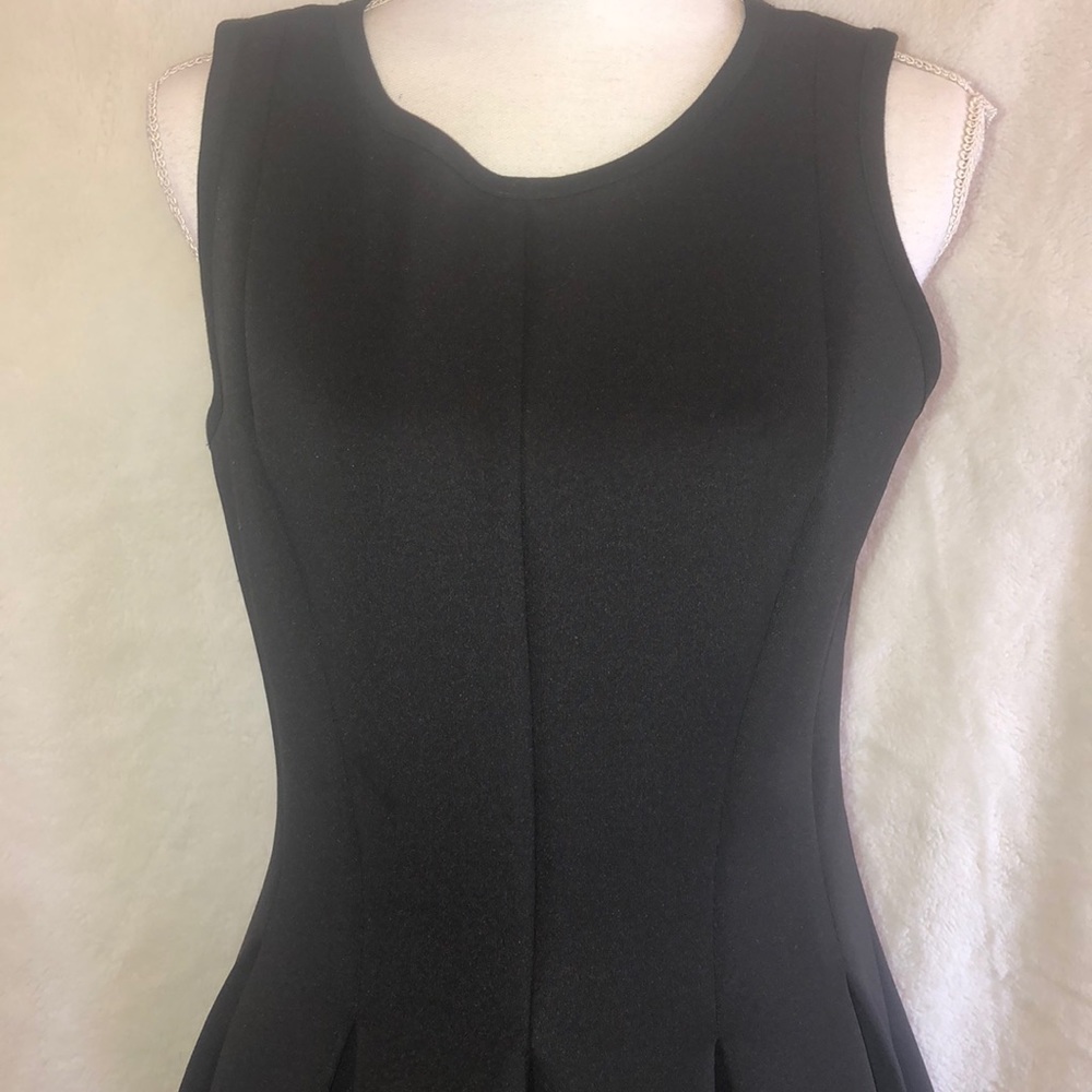 Laser Cut Hem Little Black Dress - Picture 3 of 7
